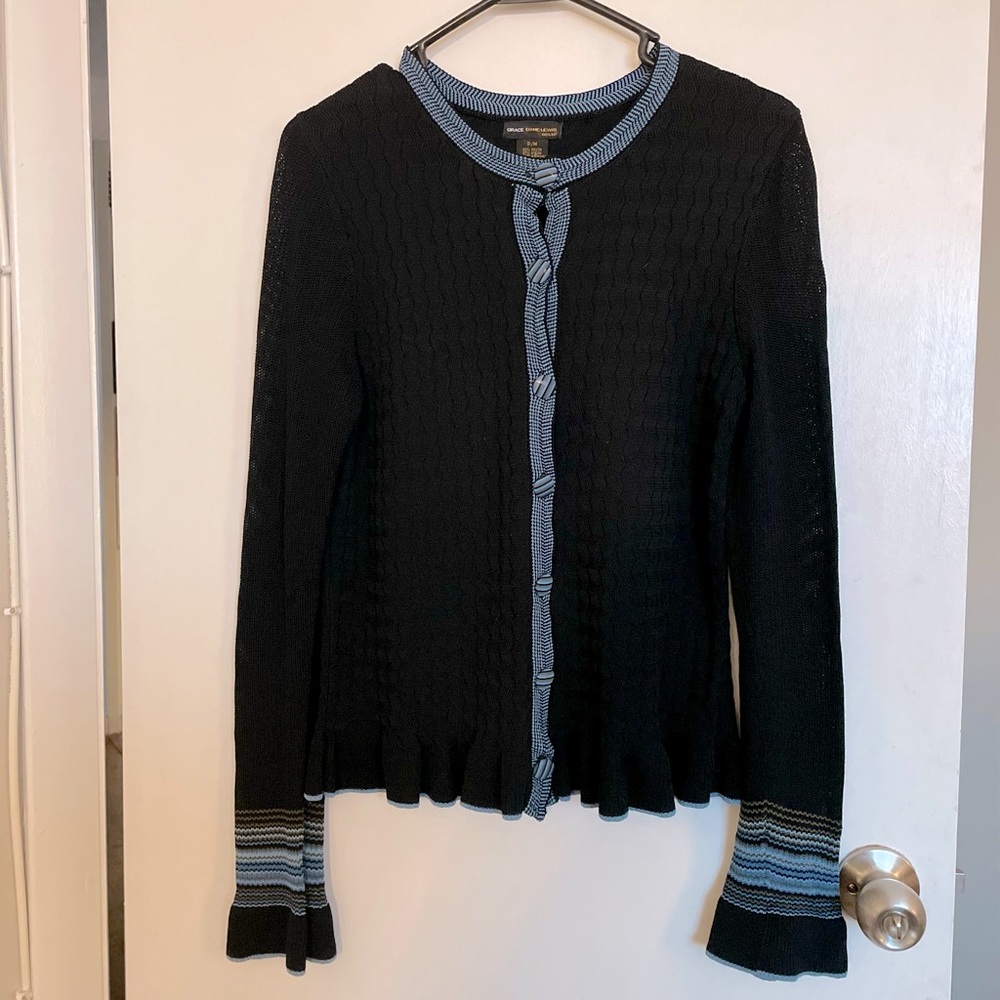 Grace Dane Lewis Button Down Sweater - Size M - Picture 1 of 12